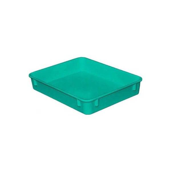 Mfg Tray Nestable Storage Tote, 12-3/8 in L x 9-3/4 in W x 2-1/8 in H, Green, Fiberglass 9301085113 - main